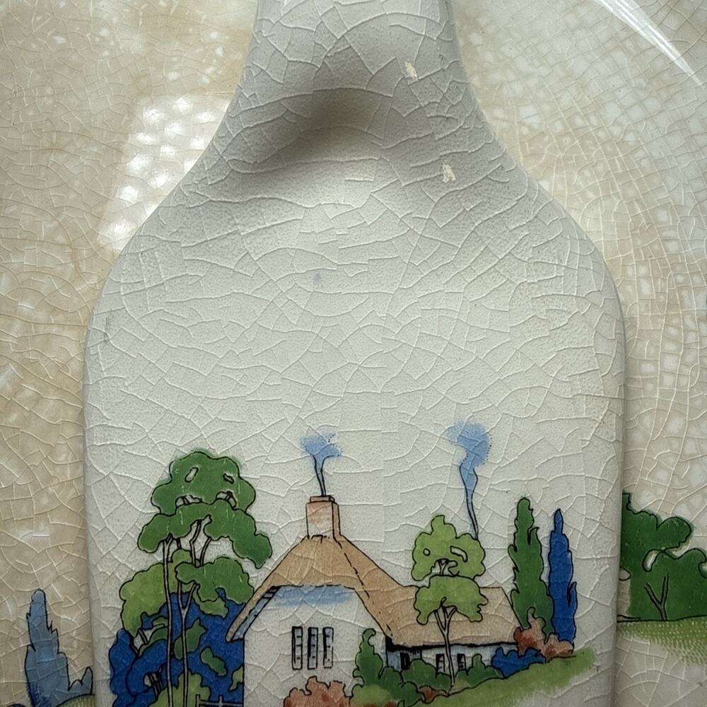 Harker Hotoven Chinawear Pottery Thatched Cottage Platter Cake Plate and Server - Picture 14 of 16